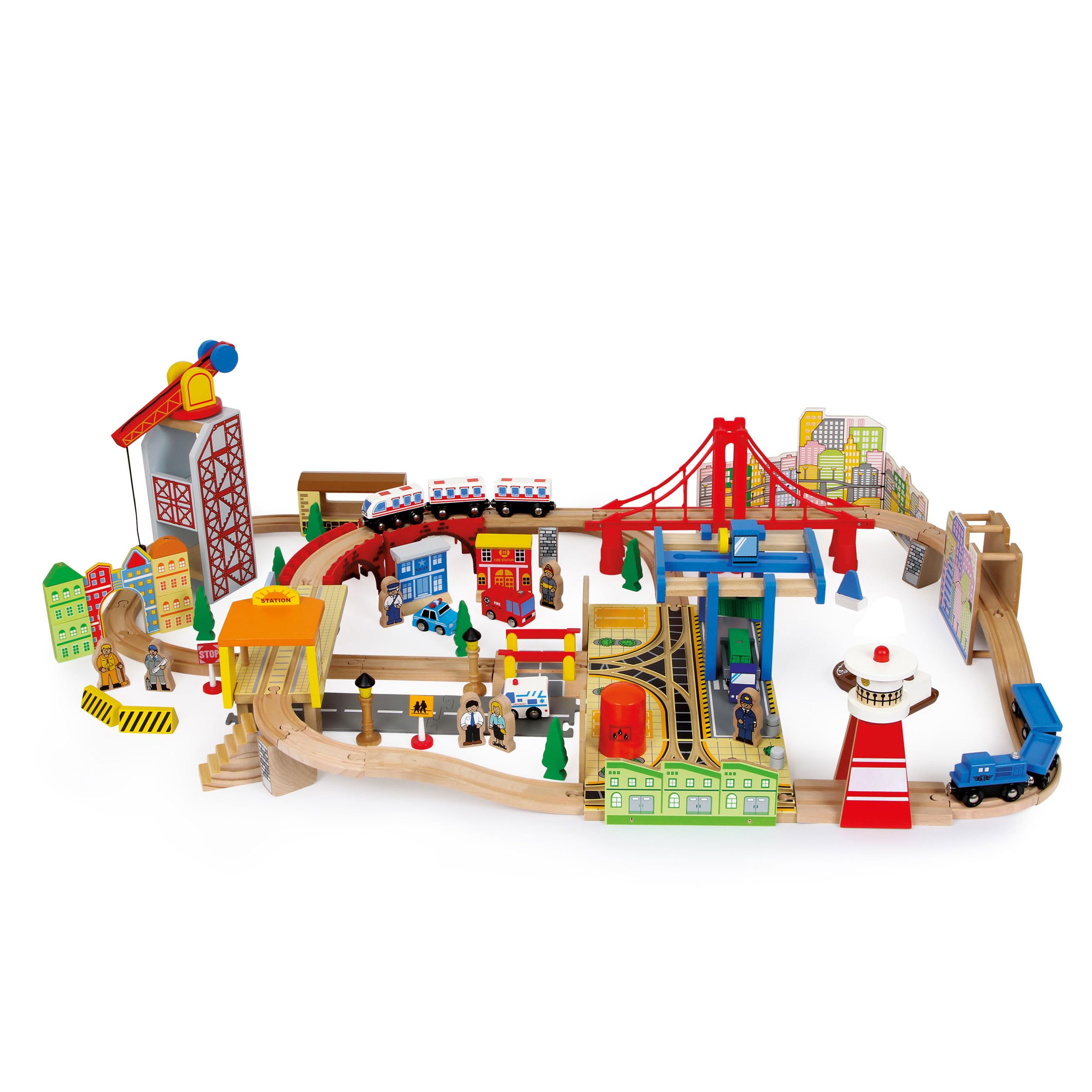Legler "Port" Wooden Railway Mini Figure and Scene Set — image 1