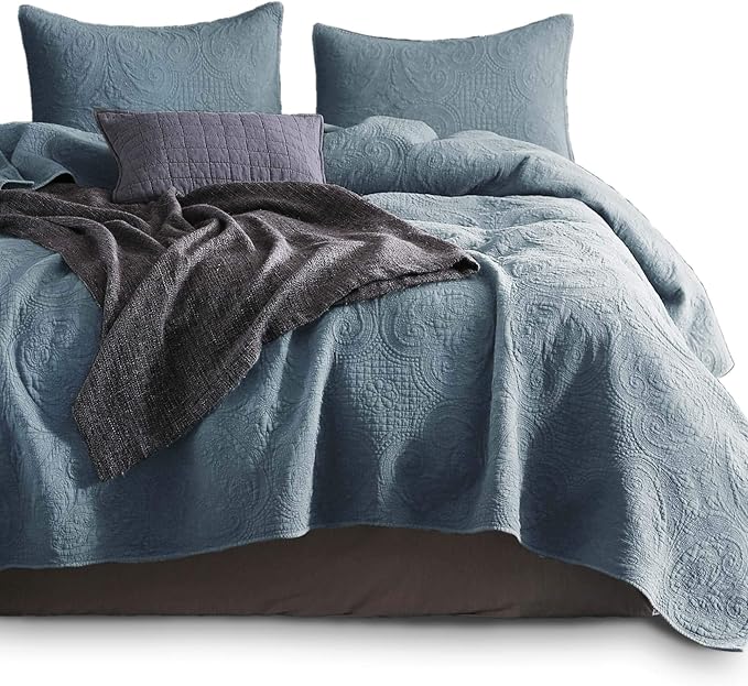 KASENTEX RH8SY0011S Stonewashed Quilt Set Ultra Soft Cotton Bedspread