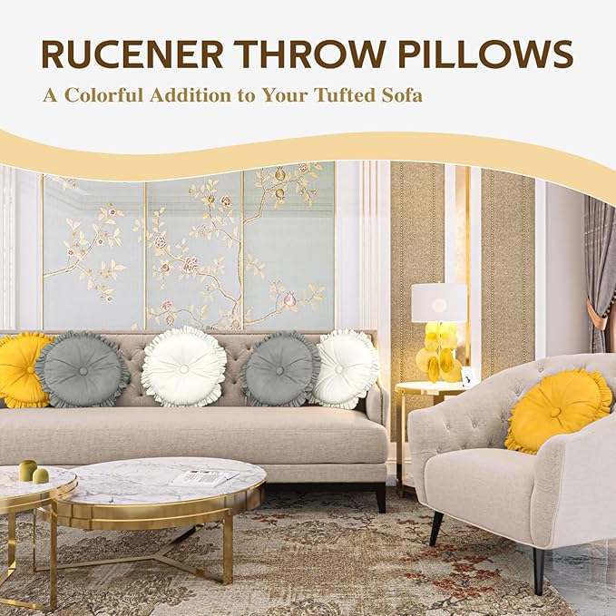 Set 4 Almohadas Decorativas Poliéster Queen Blanca con Funda Removible miniatura 6