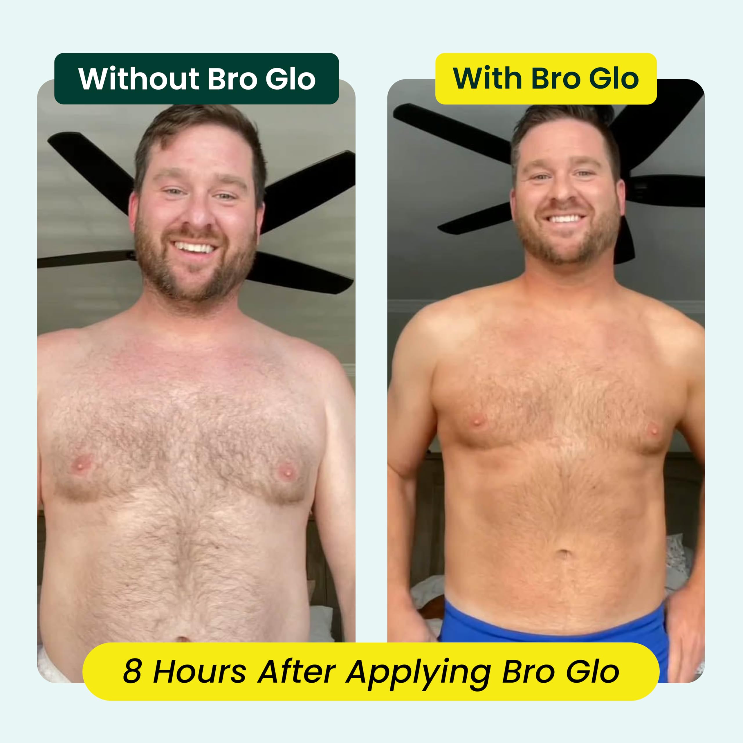 Bro Glo Selbstbräuner für Jungs – schnelle Anwendung, Schaum-Mousse, einfache sonnenlose Bräune für Gesicht und Körper, ölfrei, wasserbasiert, schnellere Hauttrocknung, natürliche sonnengeküsste