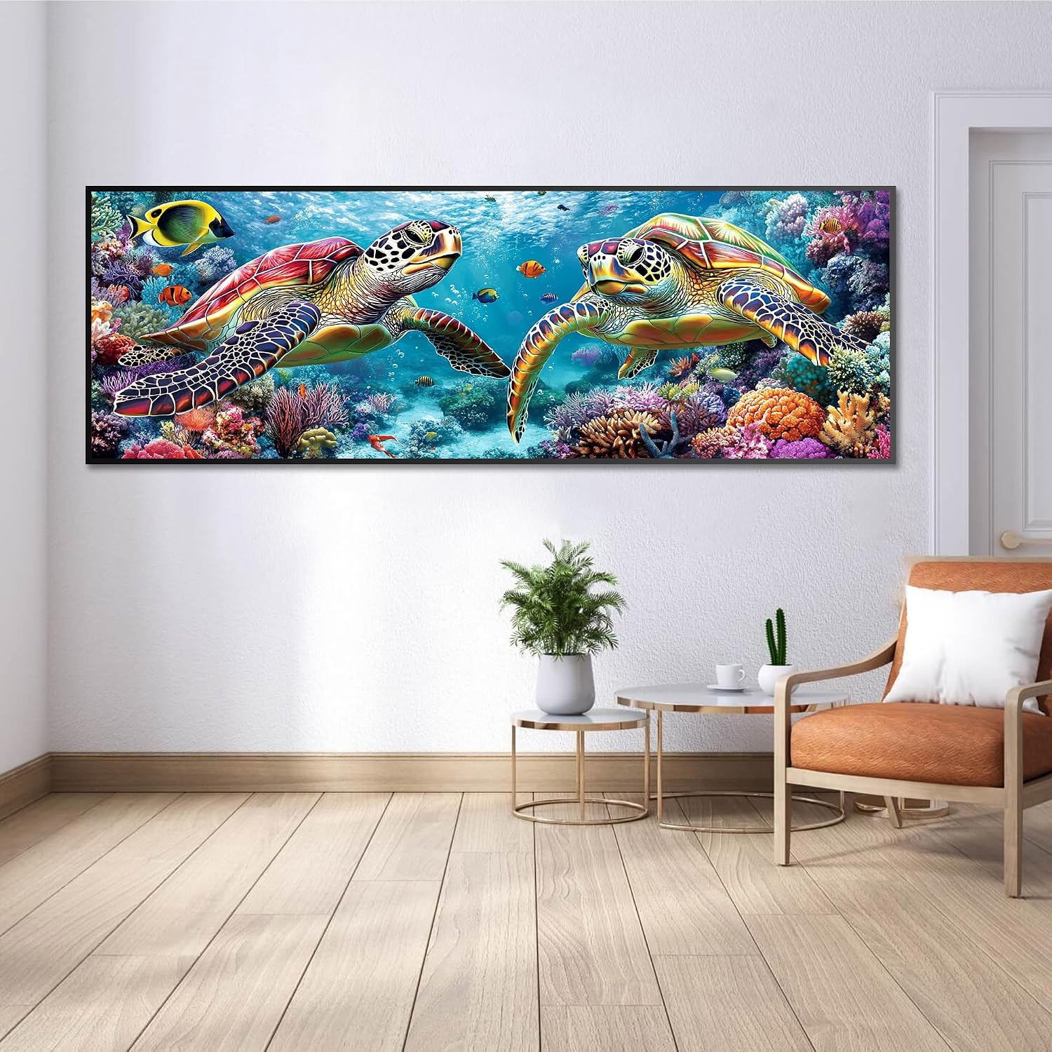 Kaliosy 5D Turtles Diamond Art Kits for Adults, DIY Large Size Marine Life Diamond Painting Full Round Drill Crystal Art - Craft Cross Stitch Embroidery for Home Wall & Office Decor 11.81x31.5 inch image 4