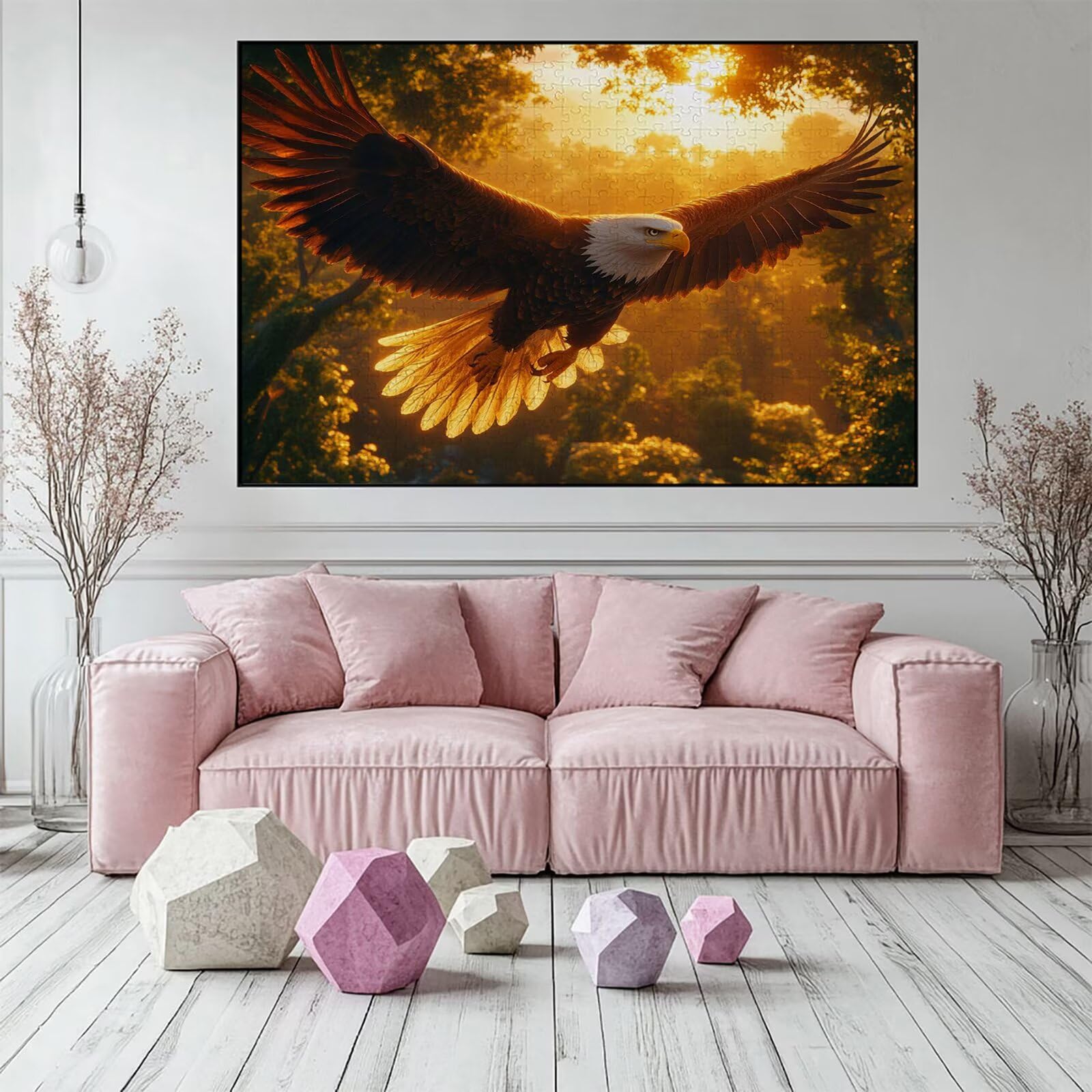 Puzzle 5000 elementów orzeł puzzle dla dorosłych las 156 x 105 cm unikalne rzemiosło klasyczne 3D drewniana układanka do rodzinnych gier aktywnych, układanka do samodzielnego wykonania nawet do