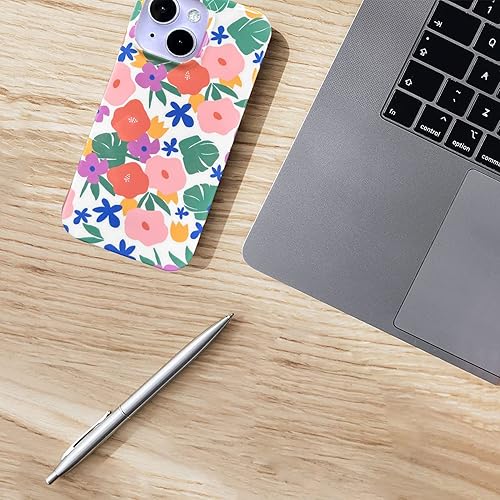 Miniatura 6 de J.west Funda compatible con iPhone 14 de 6.1 pulgadas con protector de pantalla de vidrio templado, bonito diseño de flores de jardín, suave, a