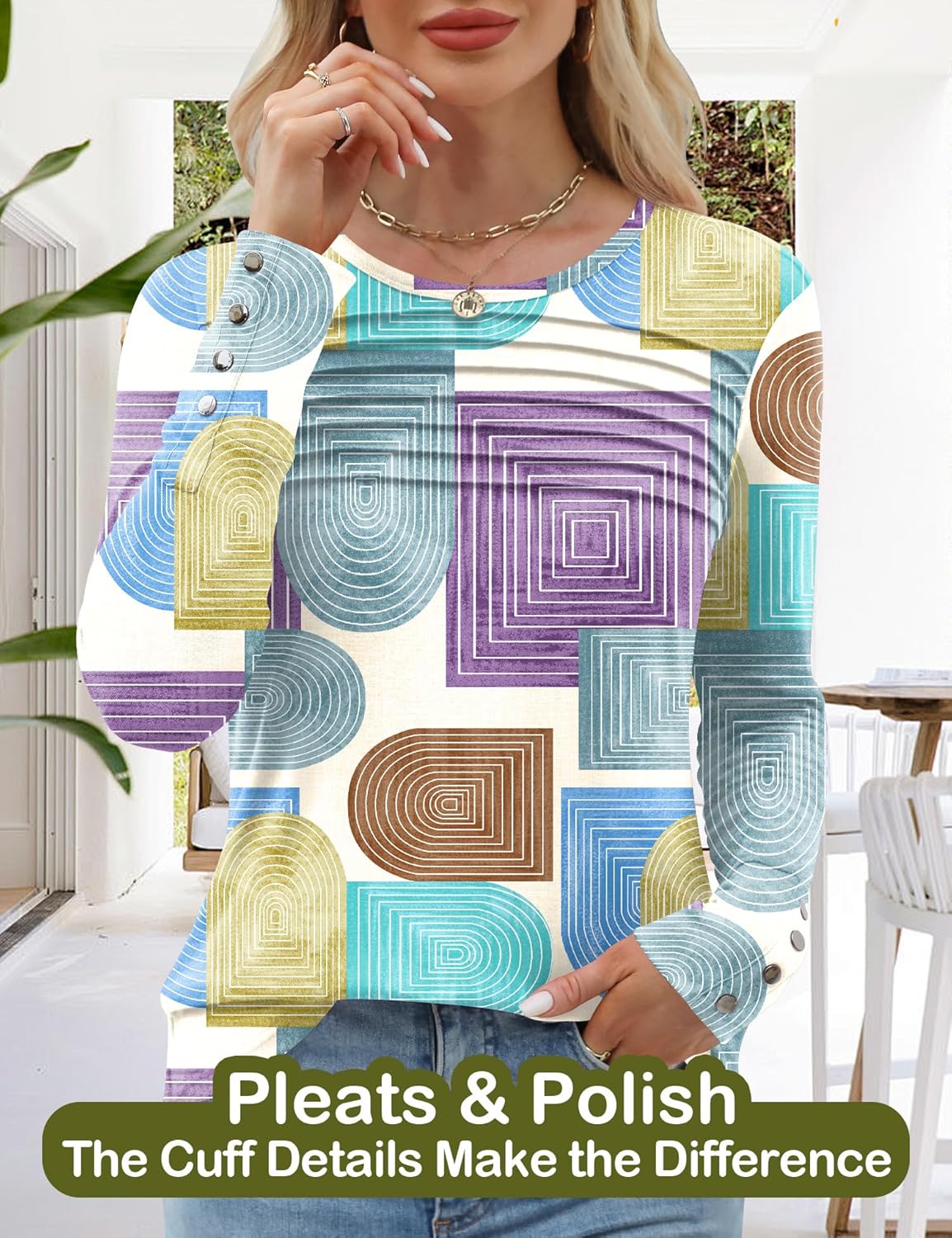 Blouses for Women Dressy Casual Long Sleeve Fall Fashion Tops Trendy Outfits for Work Office Shirts Thicker Clothes - Image 3