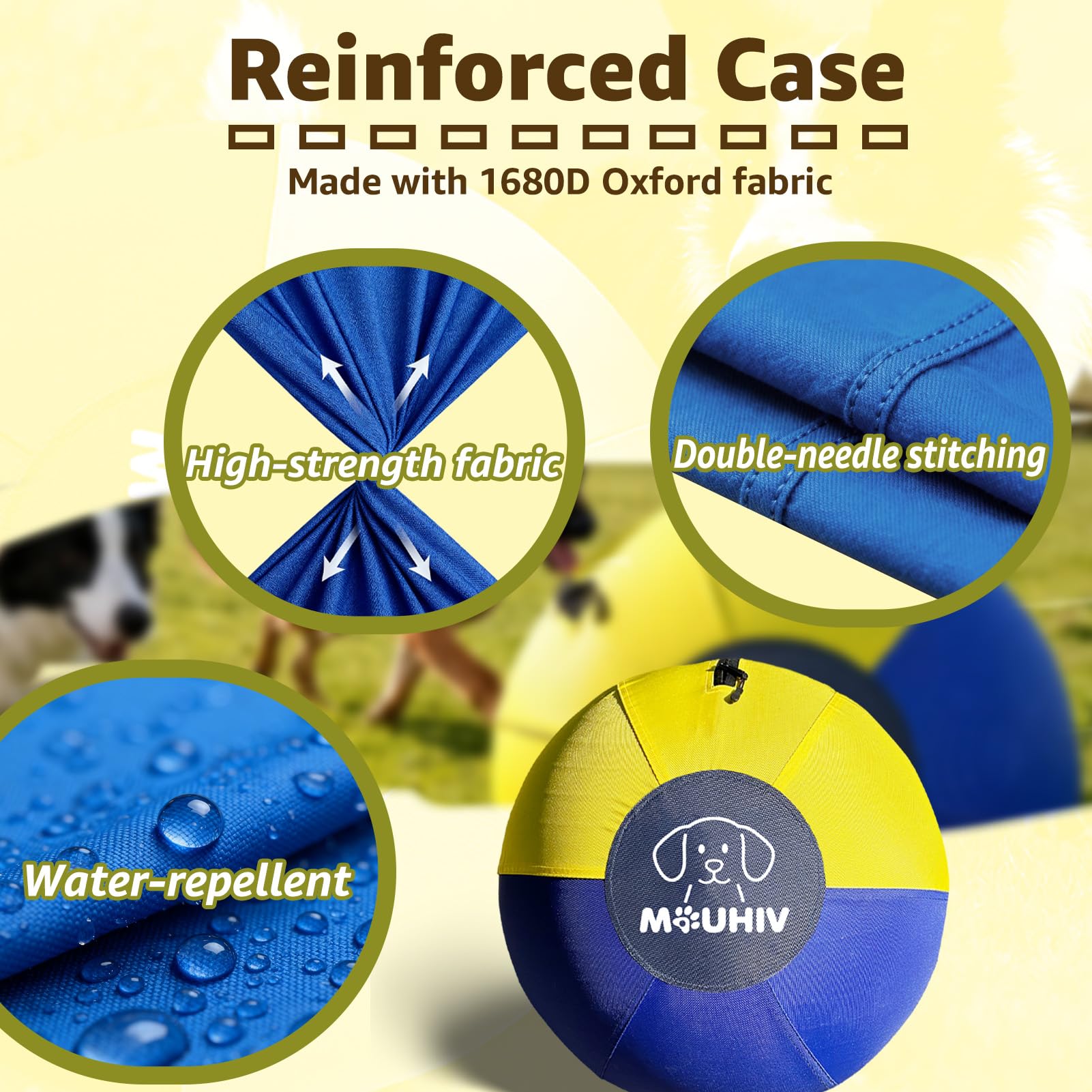 Pelota de entrenamiento para perros de 25 pulgadas, pelotas de entrenamiento para perros grandes con bomba de mano, juguete interactivo para perros, pelotas para entrenamiento al aire libre