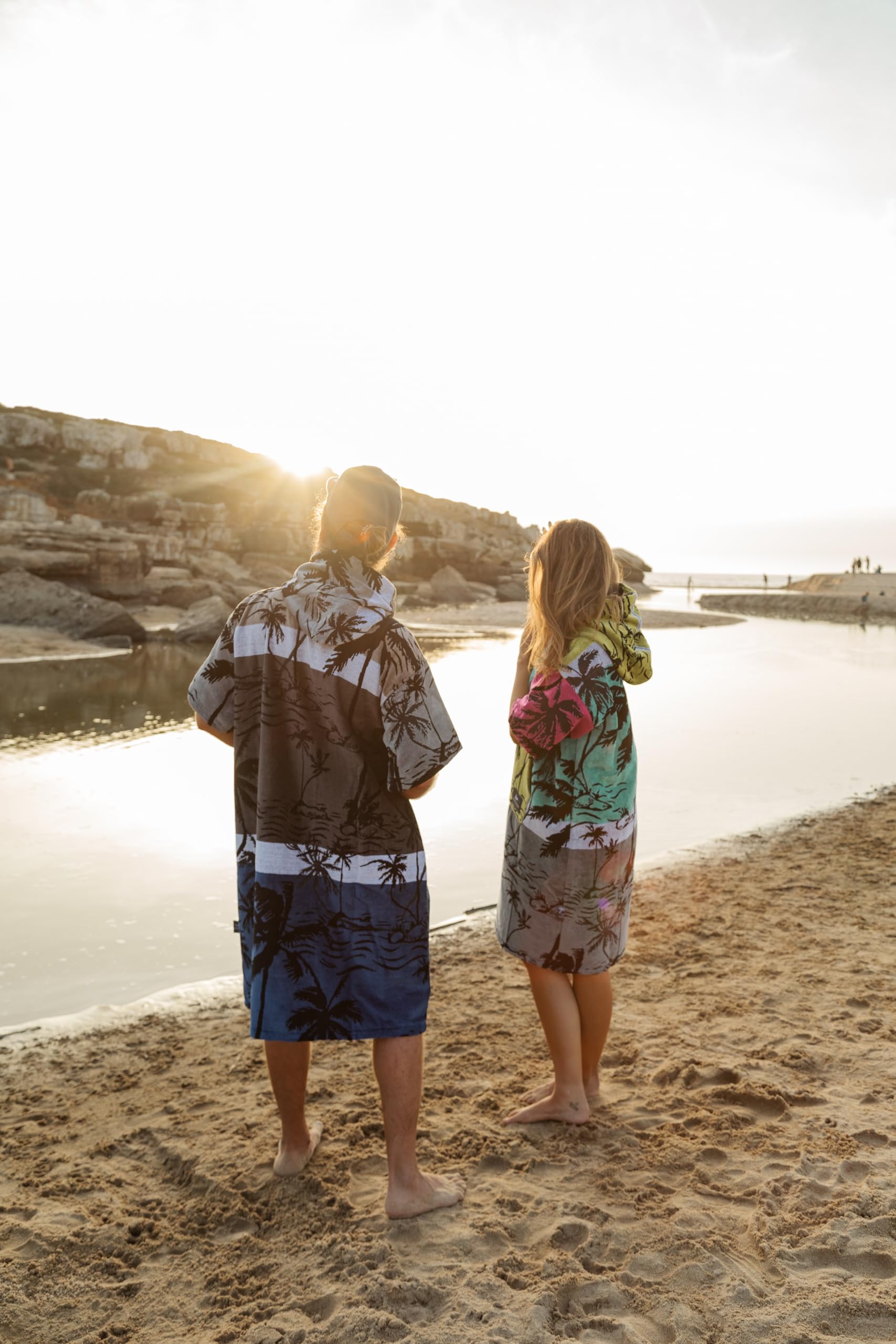 ATLANTIC SHORE | Surf Poncho | Badeponcho mit Kapuze aus 100% Baumwolle | Unisex | Special Editions für Erwachsene