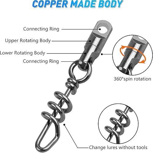 Miniatura 2 de AGOOL Corkscerw - Sacacorchos giratorios de acero inoxidable de alta resistencia de 750 libras, sacacorchos giratorios de liberación rápida para