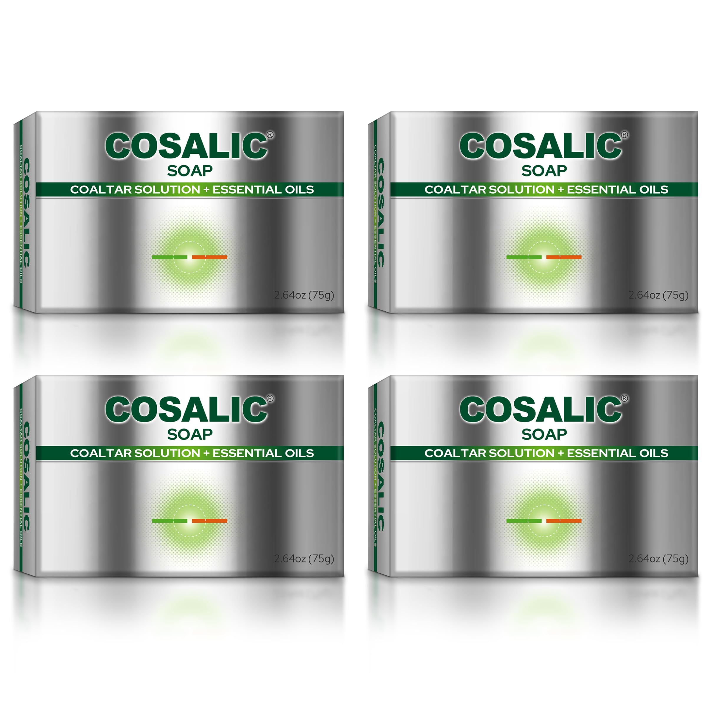 COAL TAR SOAP 75GM, 2.64OZ | With Bergamot, Tea Tree, Jojoba, Chamomile and Aloe Vera Oil | Relieves Dry, Itchy skin Pack of 4