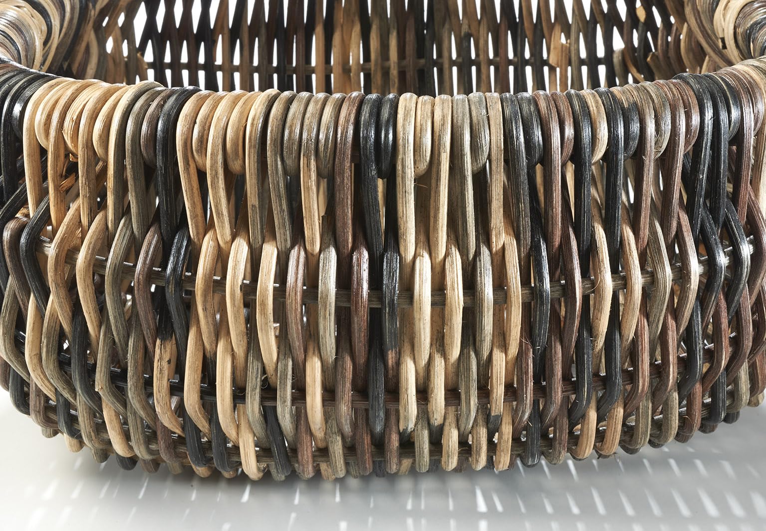 Kobolo Einkaufskorb Korb Rattankorb geflochten - Rattan - multicolor dunkelbraun