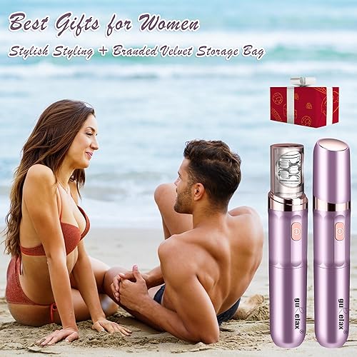 Miniatura 7 de Gurelax Depiladora de depilación para mujeres, depiladora facial recargable, depiladora y afeitadora eléctrica 2 en 1, cabeza chapada en oro de 18