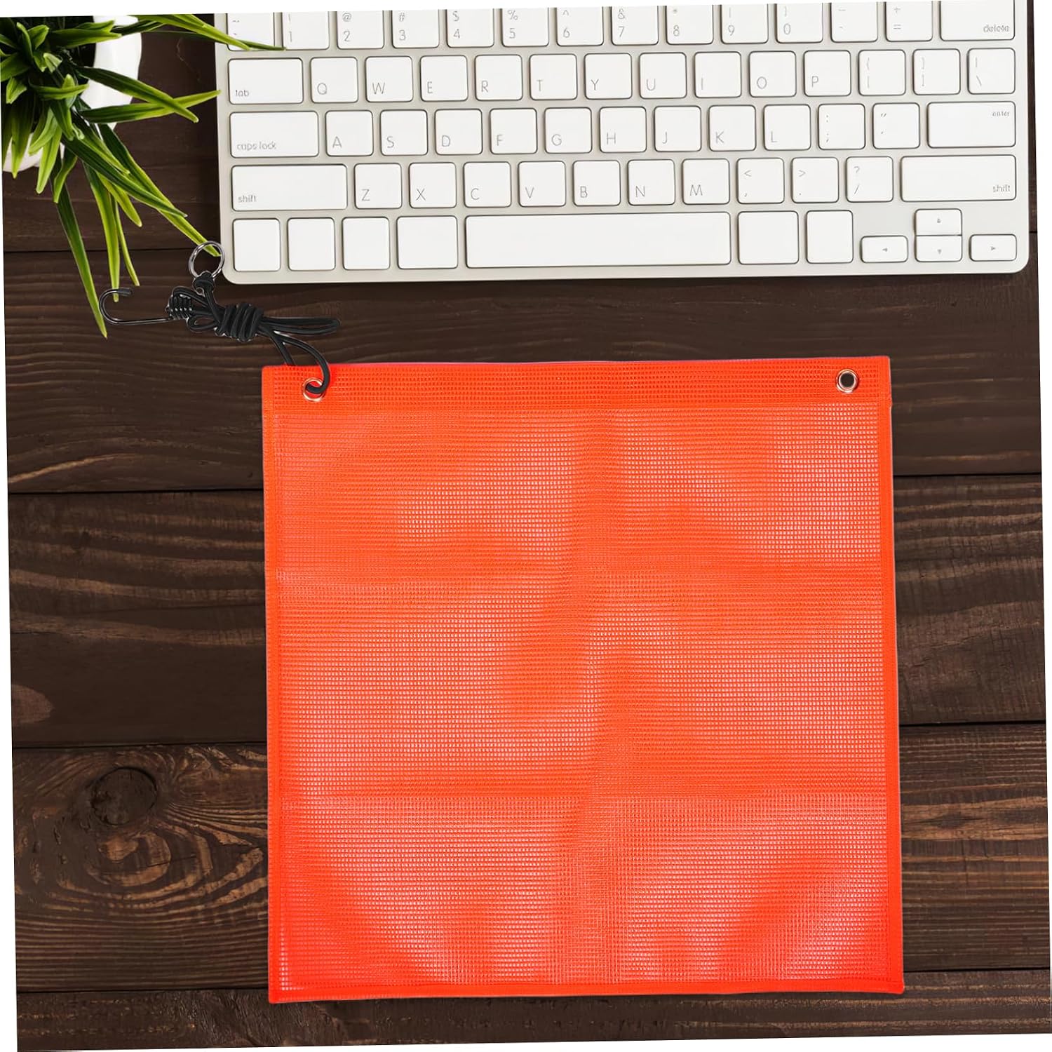 Mikikit 2Pcs High Visibility Mesh Safety Warning Flags for Outdoor Use and for Garage and Travel Applications Enhancing Safety and Awareness