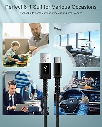 Miniatura 6 de Cable de carga rápida USB tipo C de 6 pies para Pixel 8 Pro 8 7 Pro 7a 6 6 Pro 6a 5 5a, Android Samsung USBC carga rápida para Samsung Galaxy A14