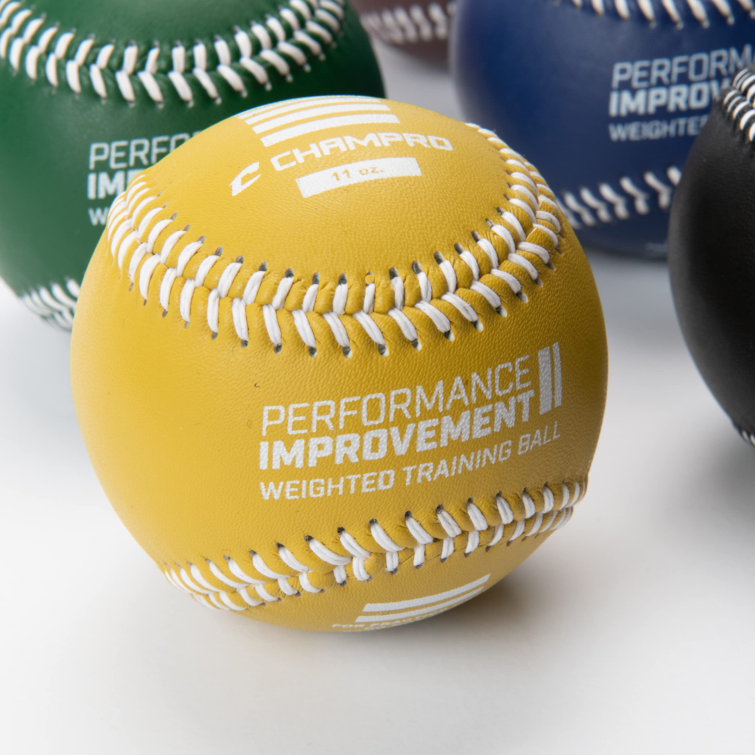 Champro Training Baseballs 9-Inch Set of 6 Red Maroon Green Yellow Blue Black