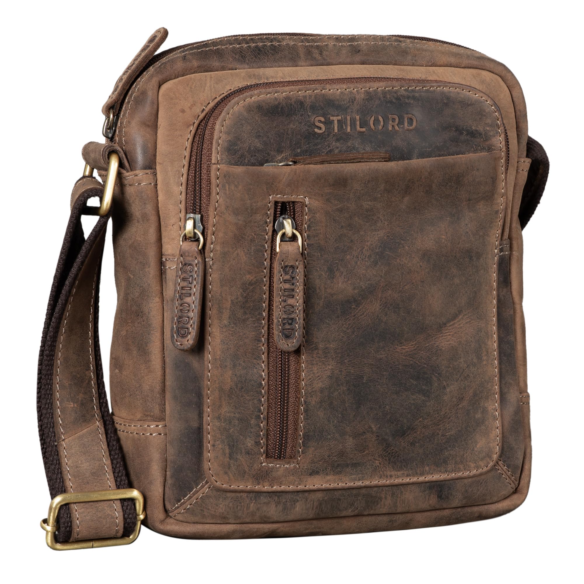STILORD Jamie Herren Ledertasche Echtleder Vintage Messenger Bag für 9.7 Zoll iPad Schultertasche Zamora braun