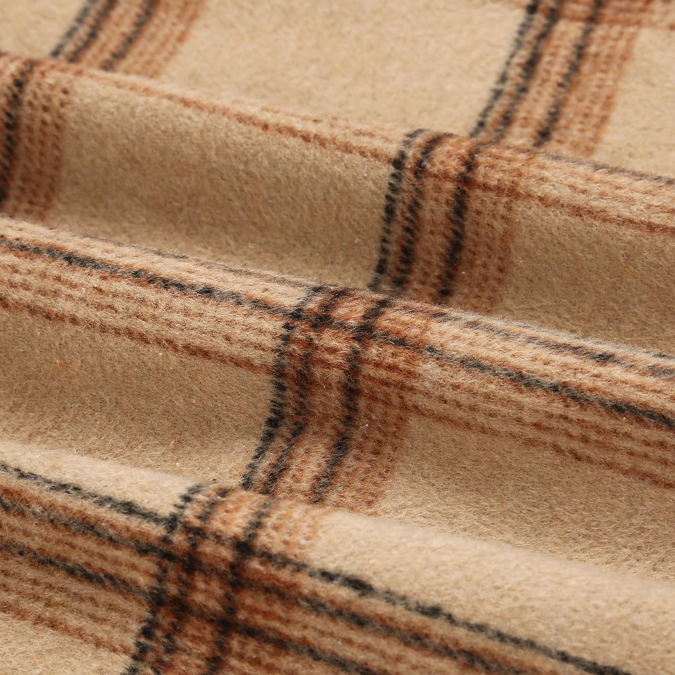 IDEALSANXUN Plaid Skirts for Women Fall Winter Knee Length Pencil Wool Skirt with Slit