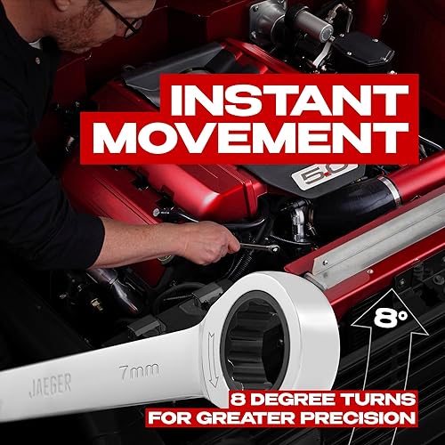 Miniatura 53 de Jaeger - Llave de trinquete Tightspot de 53/64 de pulgada, con precisión y acero pulido endurecido para proyectos en espacios reducidos Juego