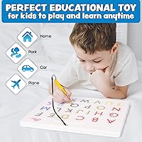 Vista 5 de Magnetic Alphabet Tracing Board - double sided letters & numbers Magnetic Tracing Board, ABC magnets learn to write with magnetic pen, STEM toy