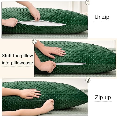 Miniatura 5 de PHF Minky Dot - Funda de almohada corporal de 20 x 54 pulgadas, suave y acogedora funda de almohada corporal de terciopelo real, sin relleno, 1