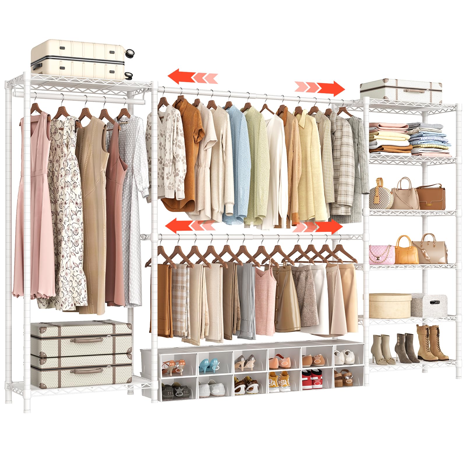 ONBRILL E3 Expandable Freestanding Closet Organizer System, Portable Closet