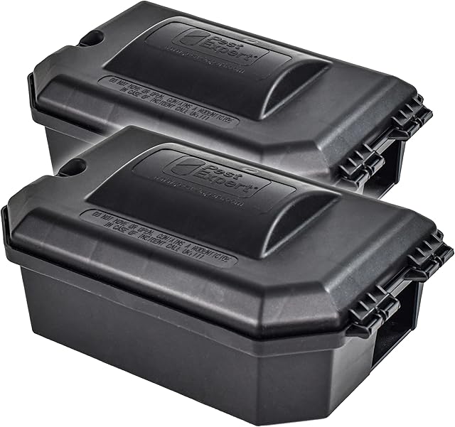 Pest Expert Rat & Mouse Poison Outdoor Bait Boxes (x2), Heavy Duty