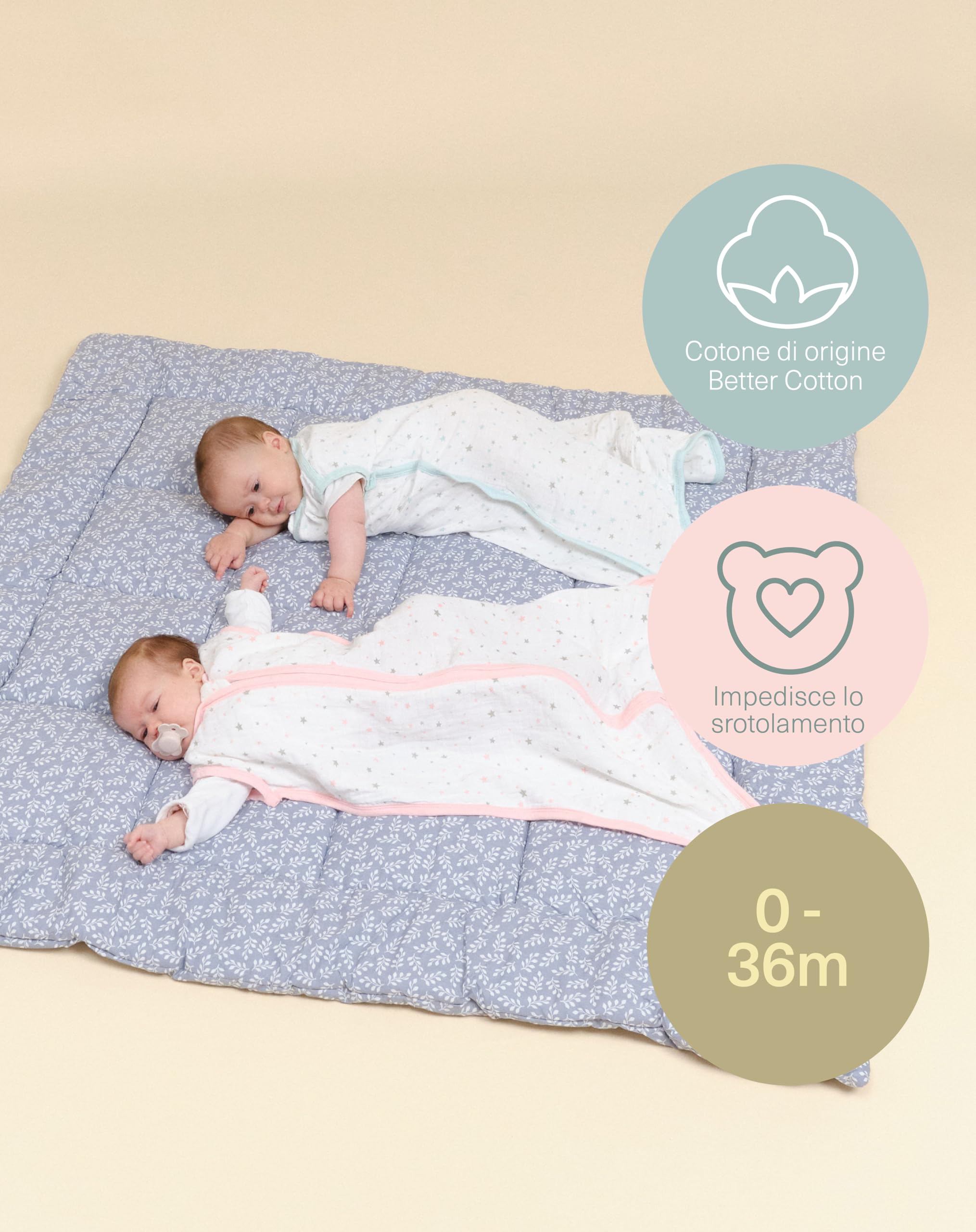 molis&co - Sacco Nanna per Neonate 100% cotone. 0.4 TOG. Da 6 a 18 mesi. Ideale per i Mesi Estivi. Morbidezza e freschezza in un unico strato di tessuto (85 cm - Pink sky)