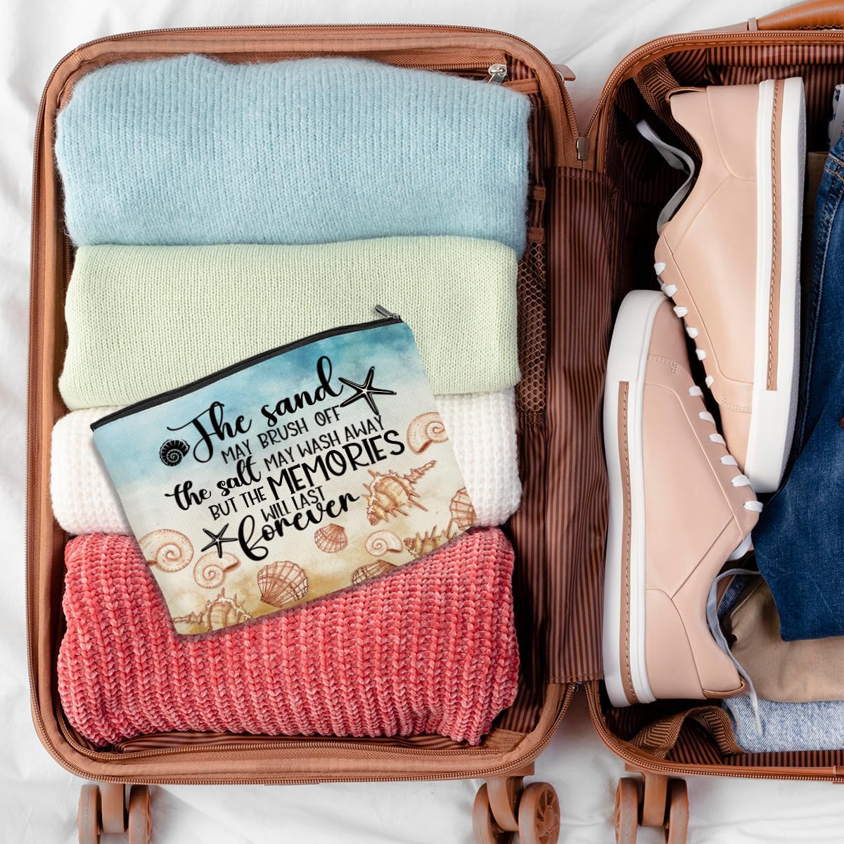 Funny Beach Gifts for Women Cosmetic Bag Travel Ocean Beach Vacation Essentials for Girls, Bestie, Mom, Summer Beaches Lover Makeup Bag Girls Trip Gifts Favors Stuff Birthday Christmas Graduation - Image 5