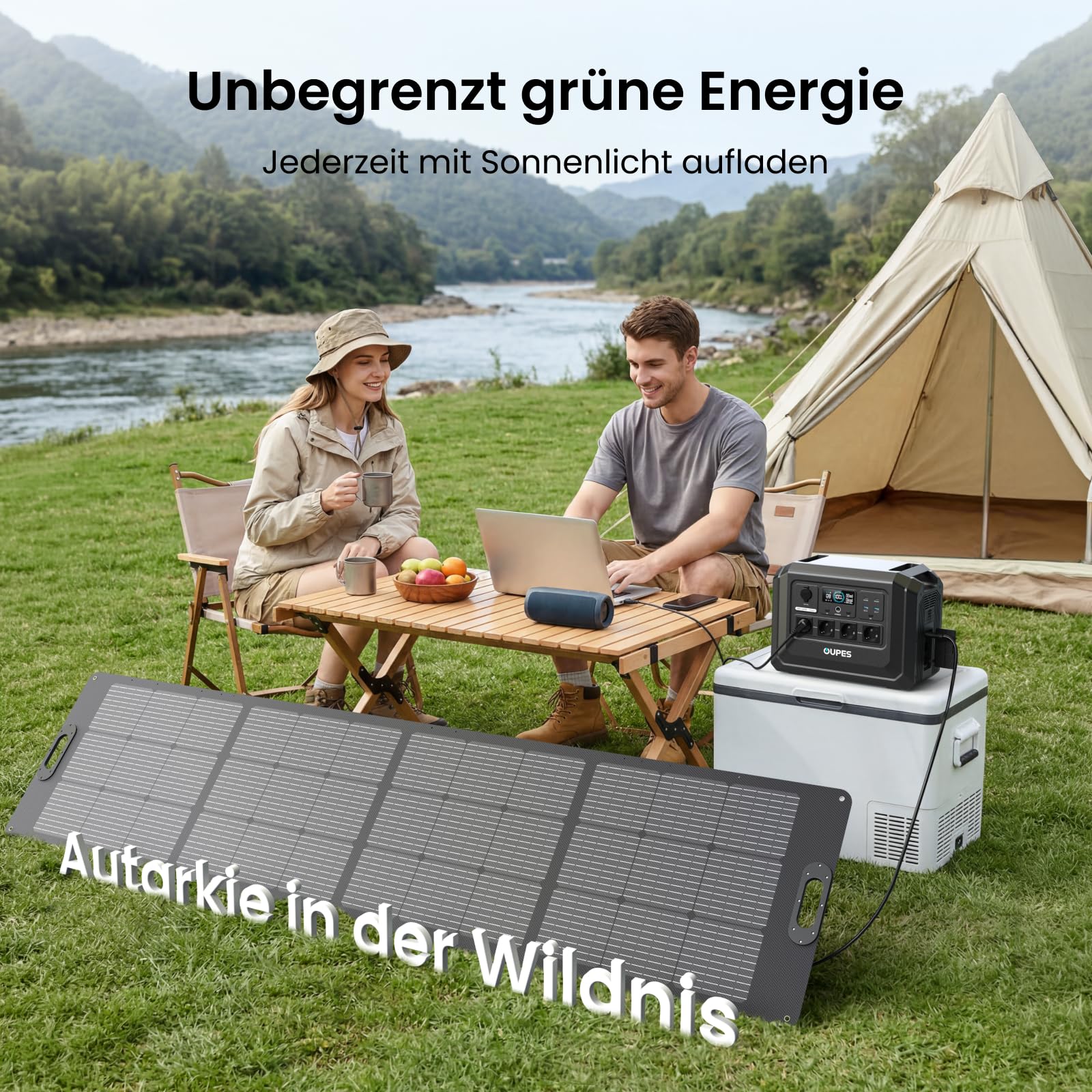 OUPES Mega 1 Lite Tragbare Powerstation 2000W, 1024Wh Solargenerator | Schnellladung 100% in 46 Min., 9 Ausgangsanschlüsse, 4500W Spitze, LiFePO4 Akku, <20ms USV, für Camping, Notfall, Wohnmobil