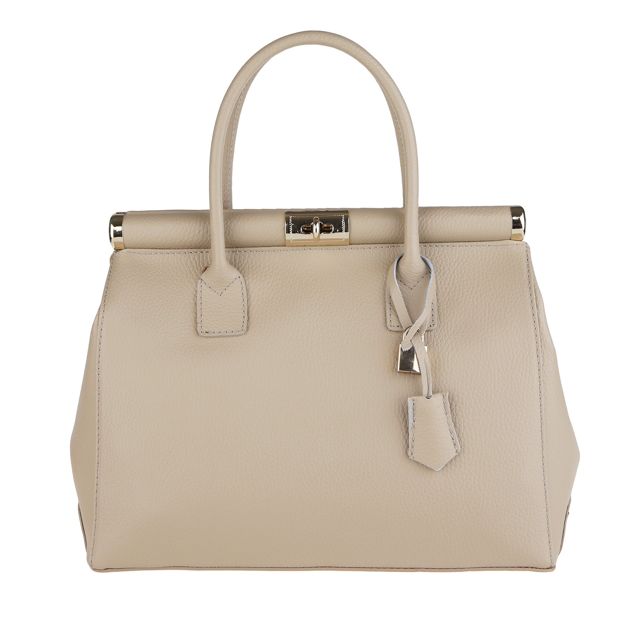 Chicca Borse Handbag Borsa a Mano da Donna con Tracolla in Vera Pelle Made in Italy 35x28x16 Cm