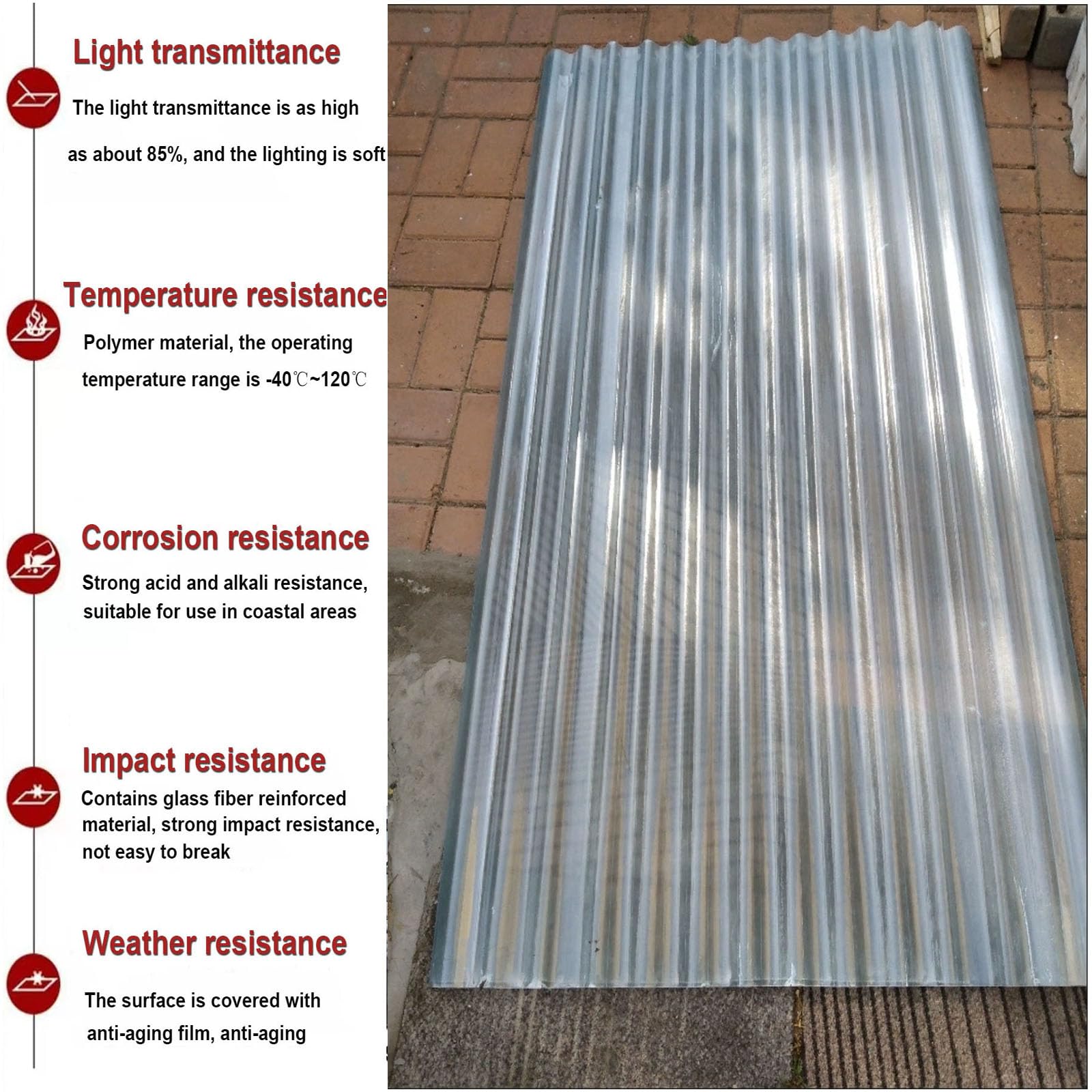 1mm Feuille De Toit Transparente,2/4/5/8/10/13/15/20pcs Panneaux De Toiture Protection UV,Panneaux D'éclairage Du Jour En Fibre De Verre,Panneau Anti-Pluie Isolant (0.9×1.2m,2pcs)