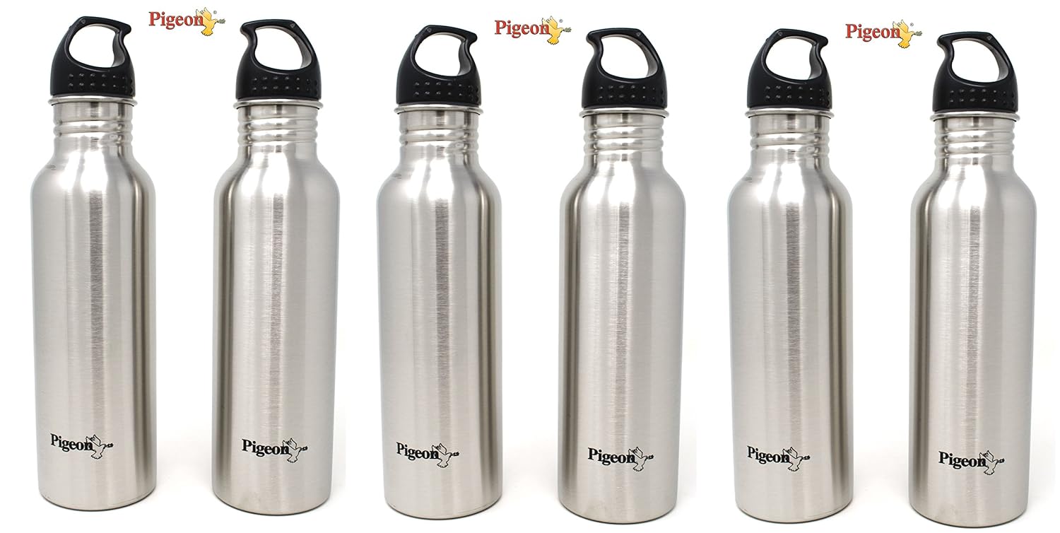 Pigeon Stainless Steel Water Bottle Set of 6, 750ml Each