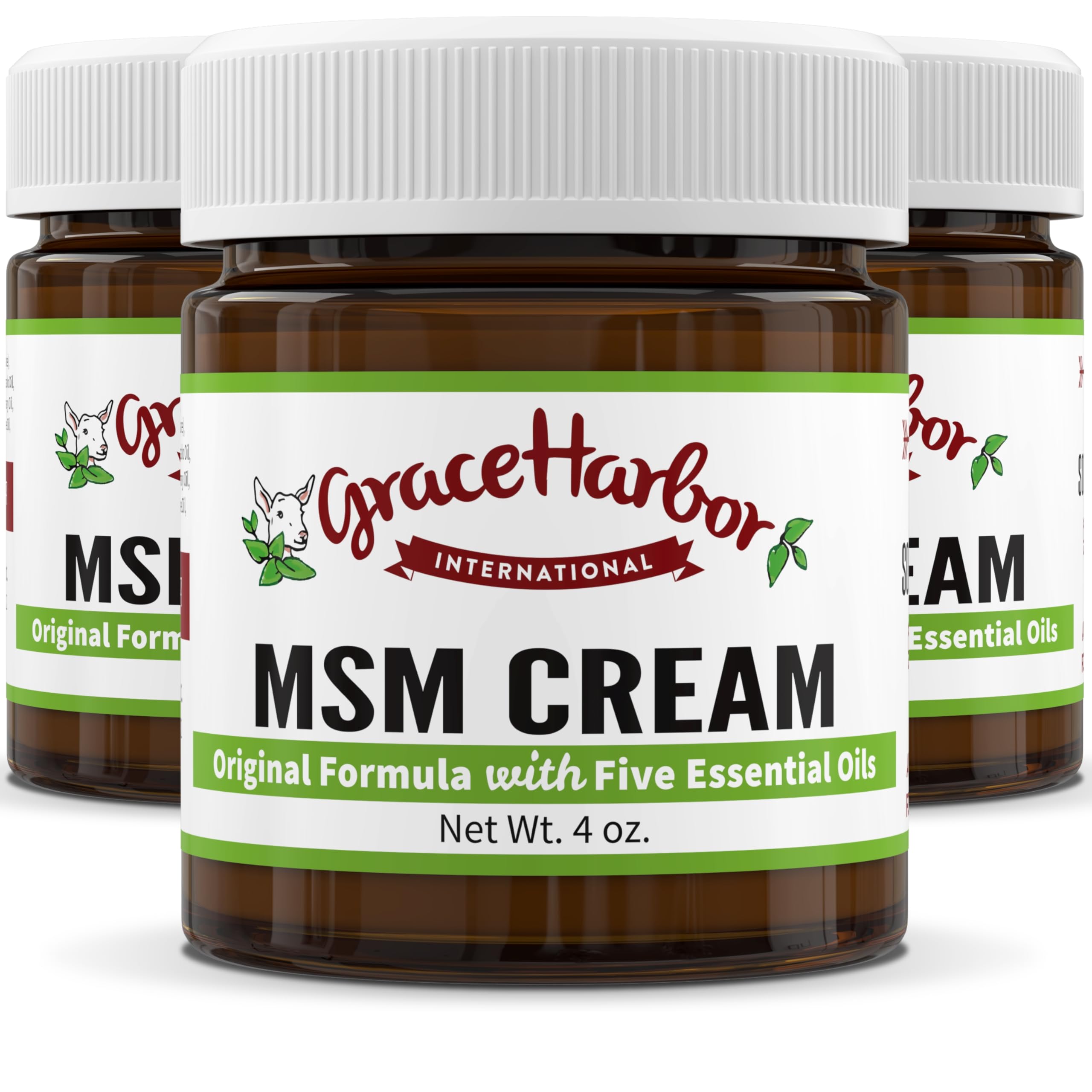 Grace Harbor MSM Cream – Original – Daily Skin, Muscle and Joint Rub with Goat Milk, Essential Oils & MSM – Neck, Back, Shoulder, Elbow, Knee, Hand