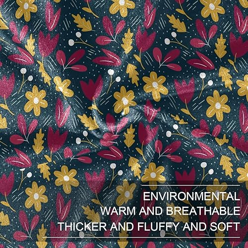 Miniatura 7 de Spring Flowers Red Adventure Flannel Sofa Throw Blanket for Adults Kids, Lightweight All Season Use Blanket for Office Couch Living Room, 60"x90"