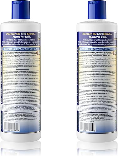 Miniatura 2 de Mane 'n Tail Champú y acondicionador Moisture Balance con leche de coco y biotina (20 onzas cada uno) | Sin sulfato, sin parabenos, fórmula vegana