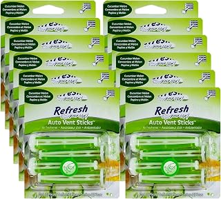 Refresh Your Car! Car Air Fresheners Vent Sticks, Odor Eliminator for Car Vent Air Freshener (Cucumber Melon, 12 Packs)
