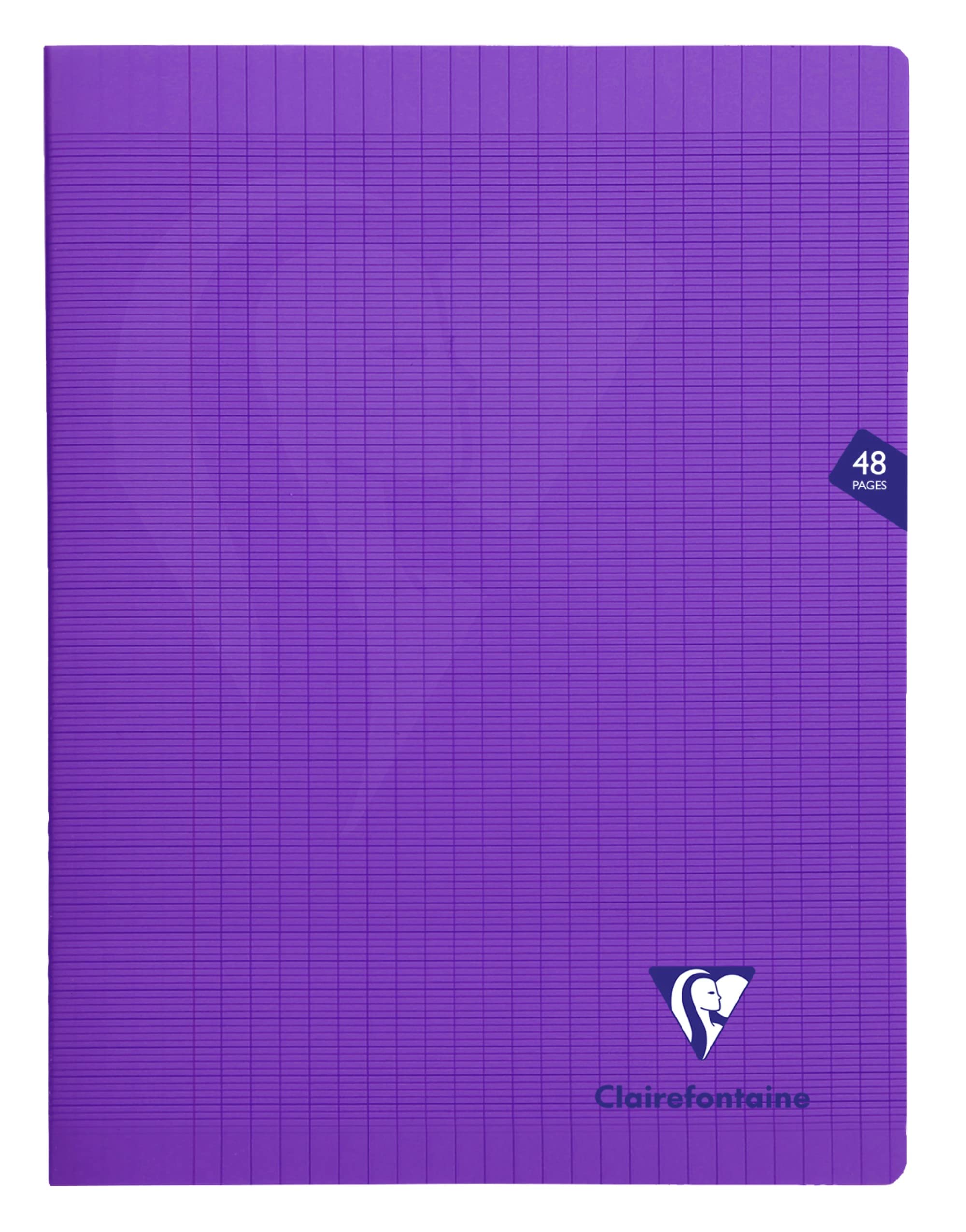Clairefontaine 373311C - One Set of 10 Mimesys Purple Notebooks - Dimensions: 24 cm x 32 cm - 48 Seyes Ruled Pages - White Vellum Paper 90 g - Polypro Cover