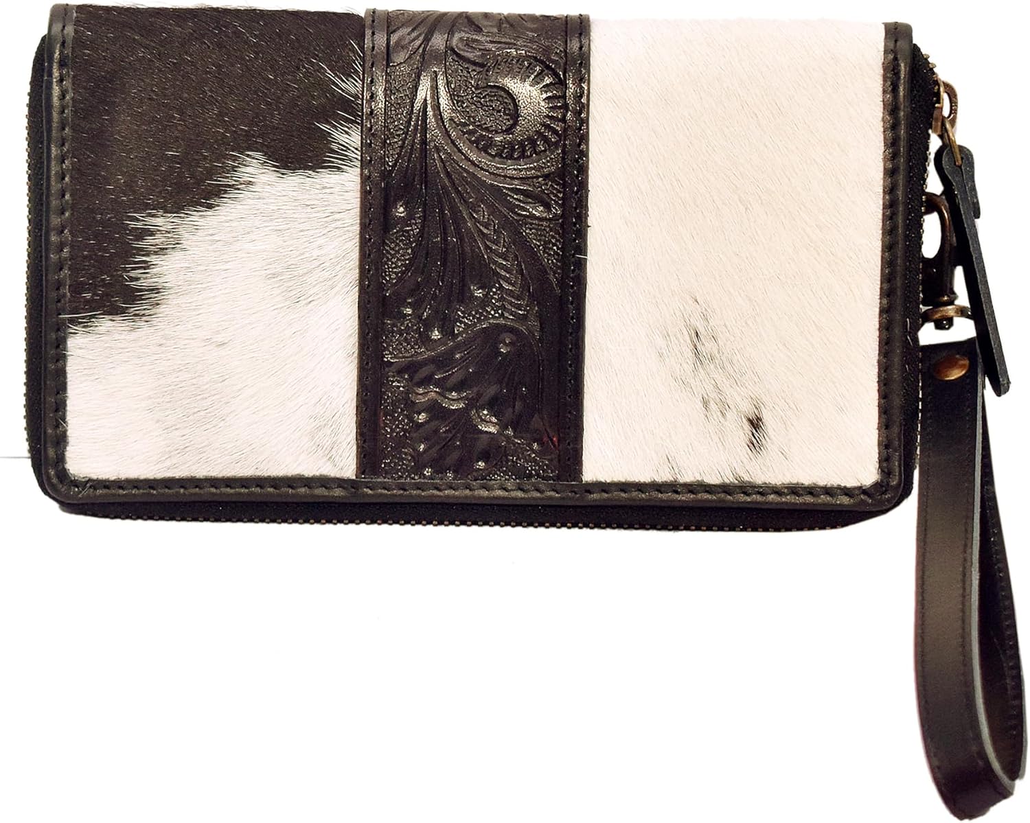 Clutch for Women Designer Card Wallet for Women Cowhide Fur with hand tooling Design on leather wallet for Women Leather… - Image 8