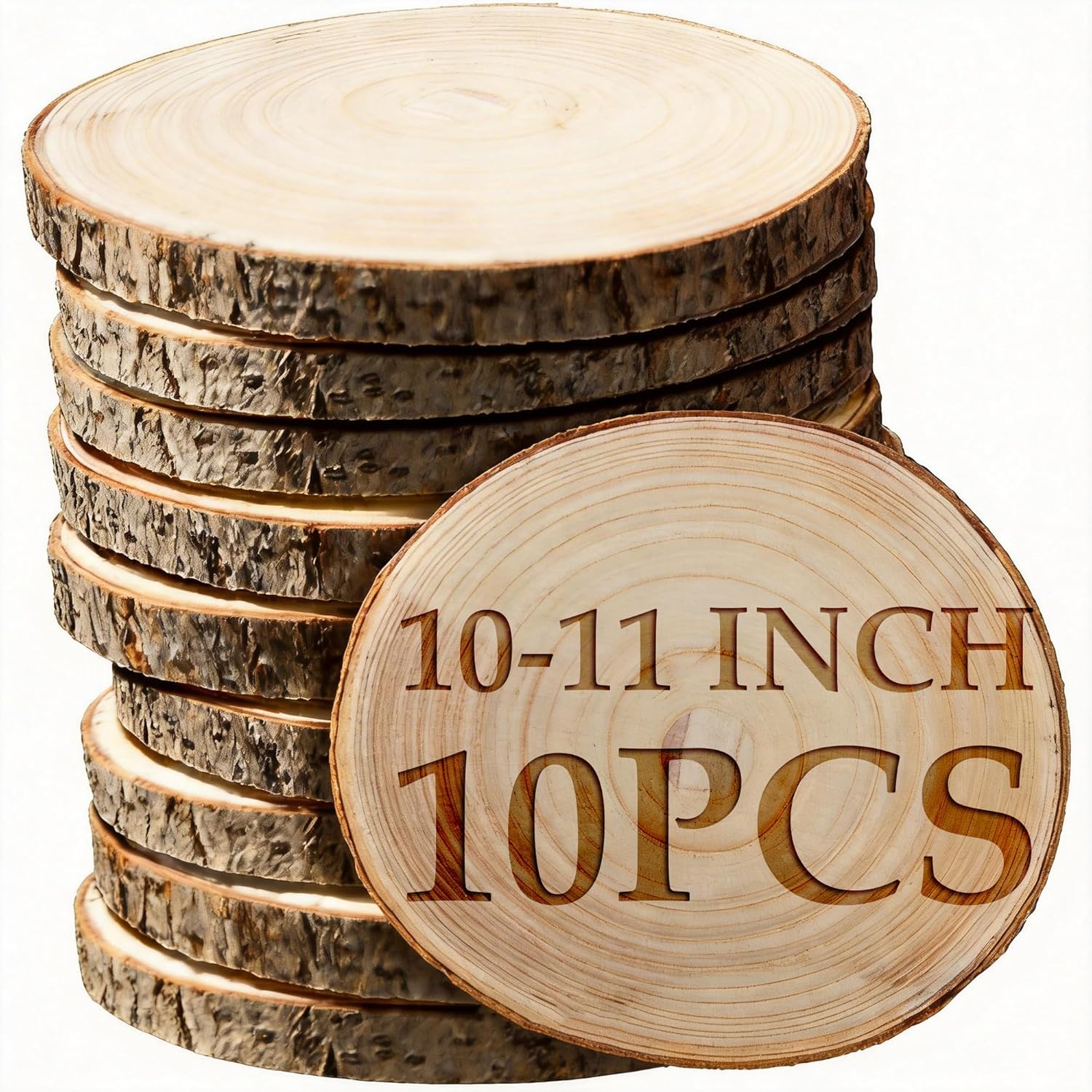 Wood Slices for Centerpieces,Large Wood Slices 6 Pcs 11-12 Inches Natural Paulownia Wood Rounds Natural Wood Slices,Wood Slabs for Weddings Centerpieces Decor and DIY Painting Crafts(11-12 inch 6Pcs)