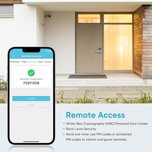 Miniatura 7 de Sifely Cerradura inteligente de entrada sin llave, acceso de huellas dactilares y teclado, manija de puerta delantera, color plateado