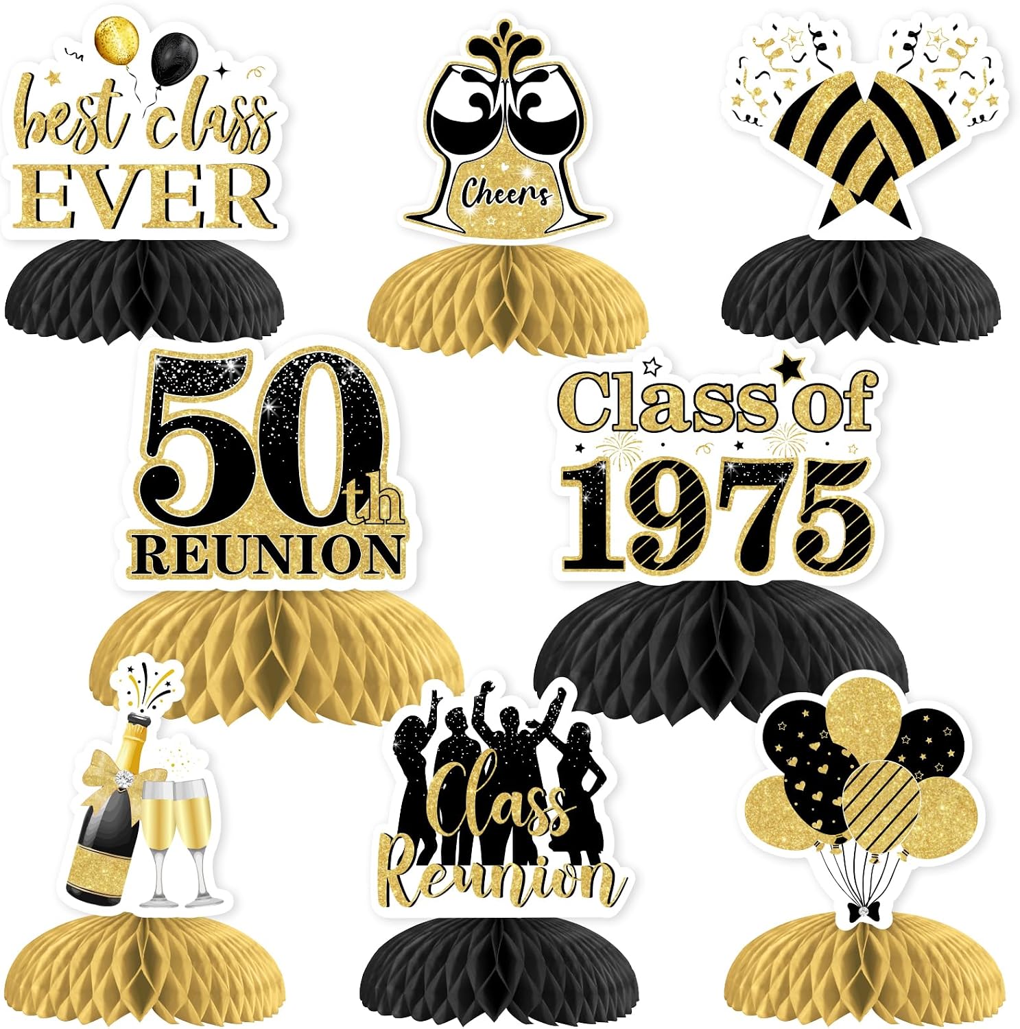 Amazon.com: JOYMEMO 8Pcs 50 Year Class Reunion Honeycomb Centerpieces