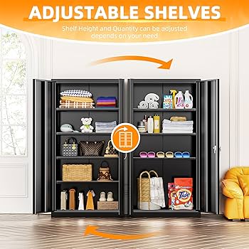 家具 cabinet Amazon.com: INTERGREAT Black Metal Storage Cabinet Doors, 72