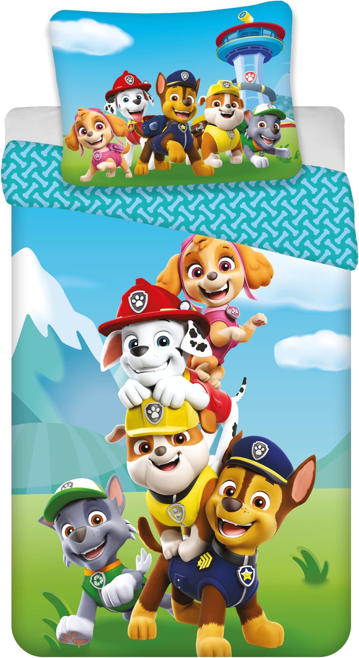 Brandmac Parure de Lit Pat' Patrouille 100% Coton, Housse de Couette