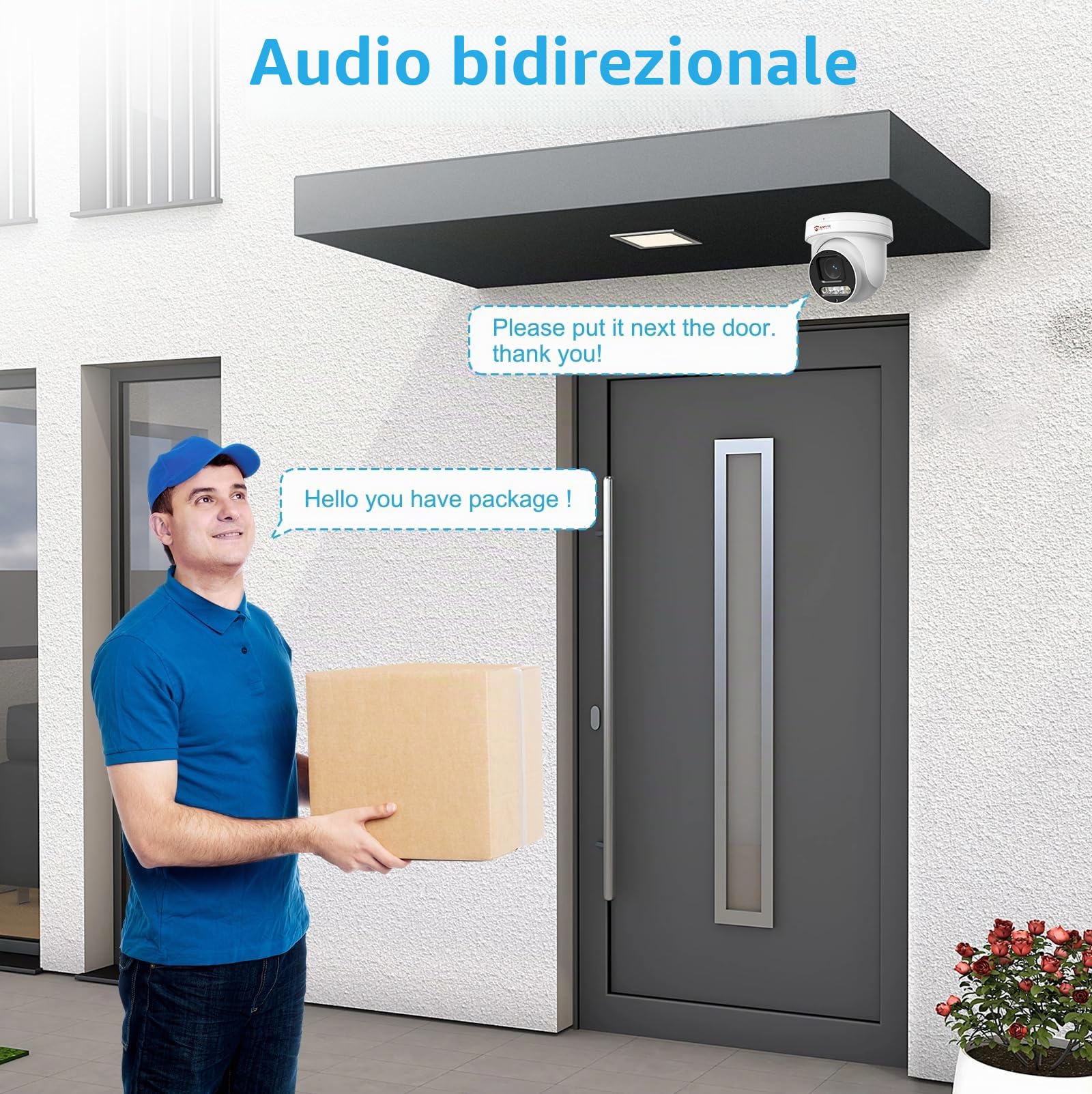 Anpviz 6MP Telecamera PTZ IP PoE Esterno, Riconoscimento di Persone/Veicoli | Zoom Ottico 5X, H 280° V 90°, 30m Visione Notturna a Infrarossi, Slot per Scheda SD da 512GB, Microfono/Altoparlante