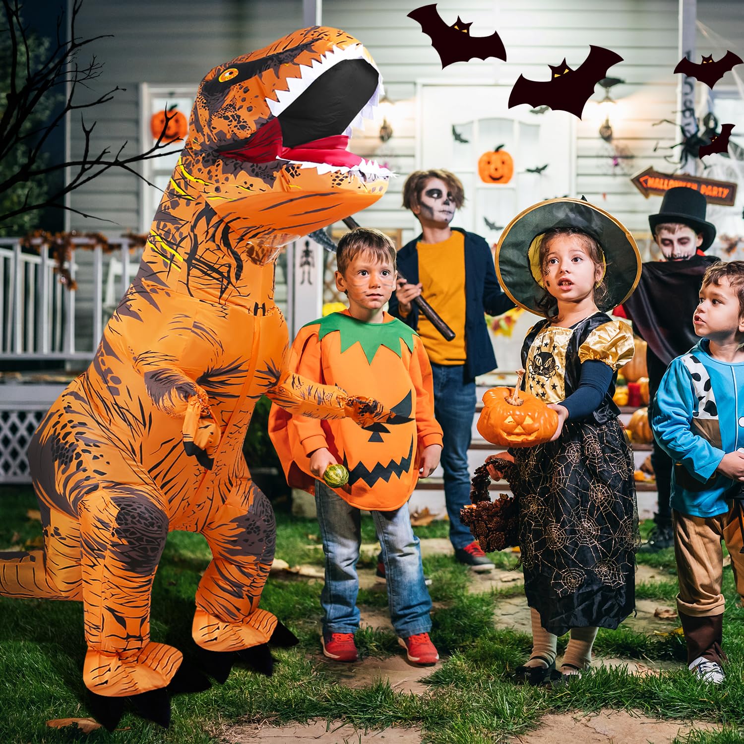 Dmuchany kostium dinozaura Trex dla dorosłych, zabawny kostium dinozaura, na Halloween, karnawał, imprezę