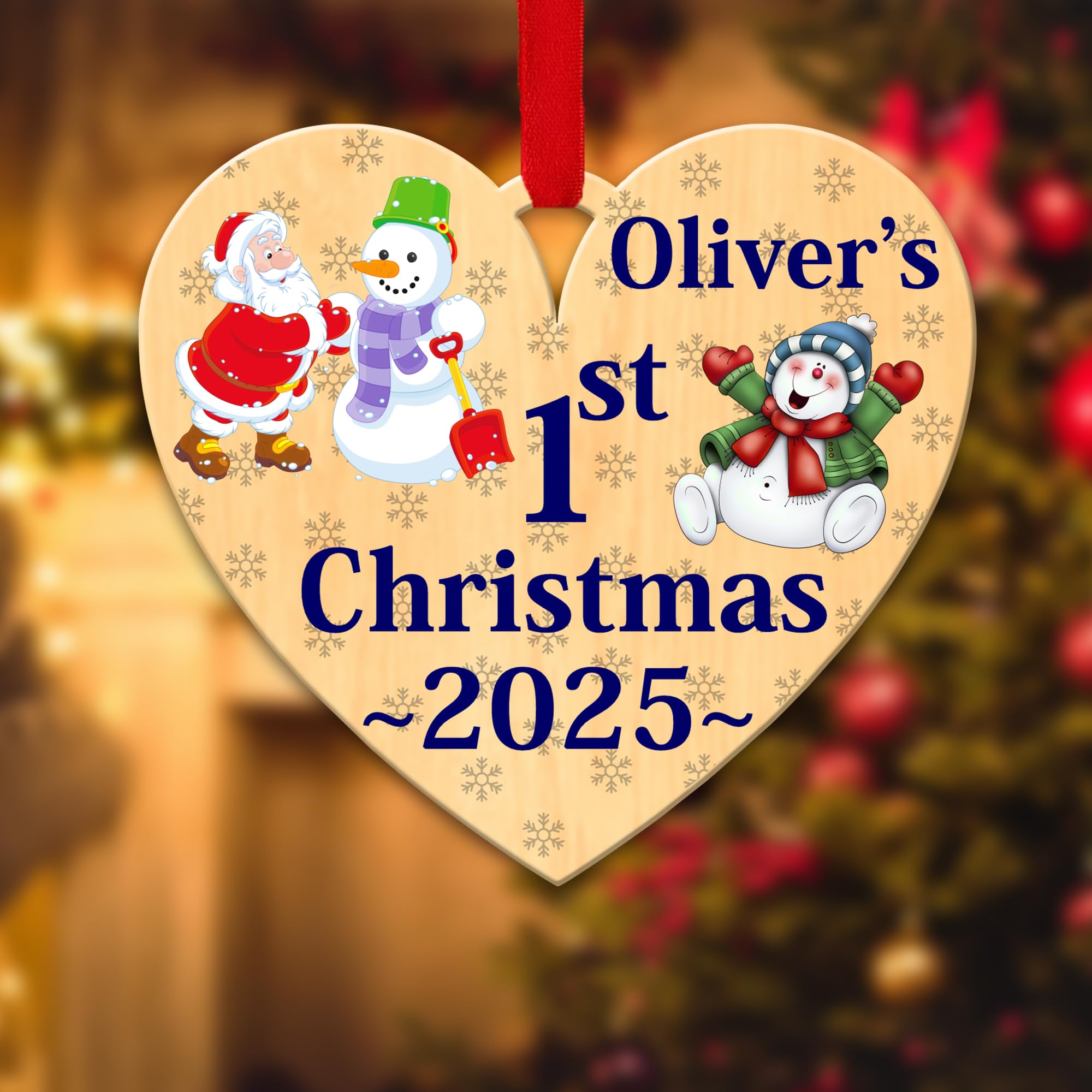 Personalised Christmas Tree Decorations Baubles for Kid's First with Custom Name | Acrylic Xmas Tree Decoration Hanging Ornaments | Personalised Bauble Gifts for Xmas Decorations