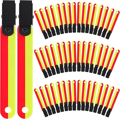 Copkim Marcadores de sendero de alta visibilidad para árboles, marcadores de sendero reflectantes con clips, reflectores de caza, marcadores de