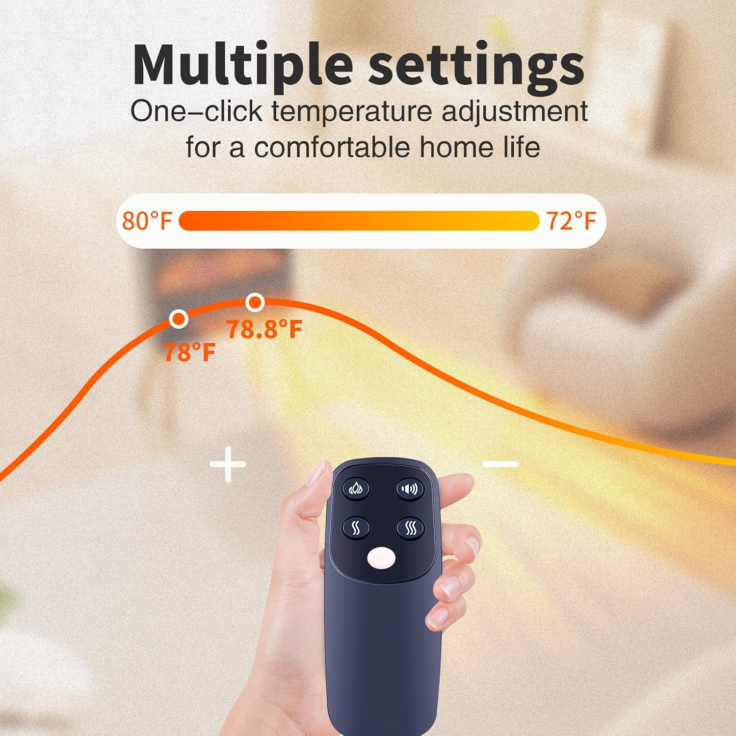 Remote for Legend Flame/PuraFlame EF484/Western/Klaus Fireplace | Easy pairing,Responsive control