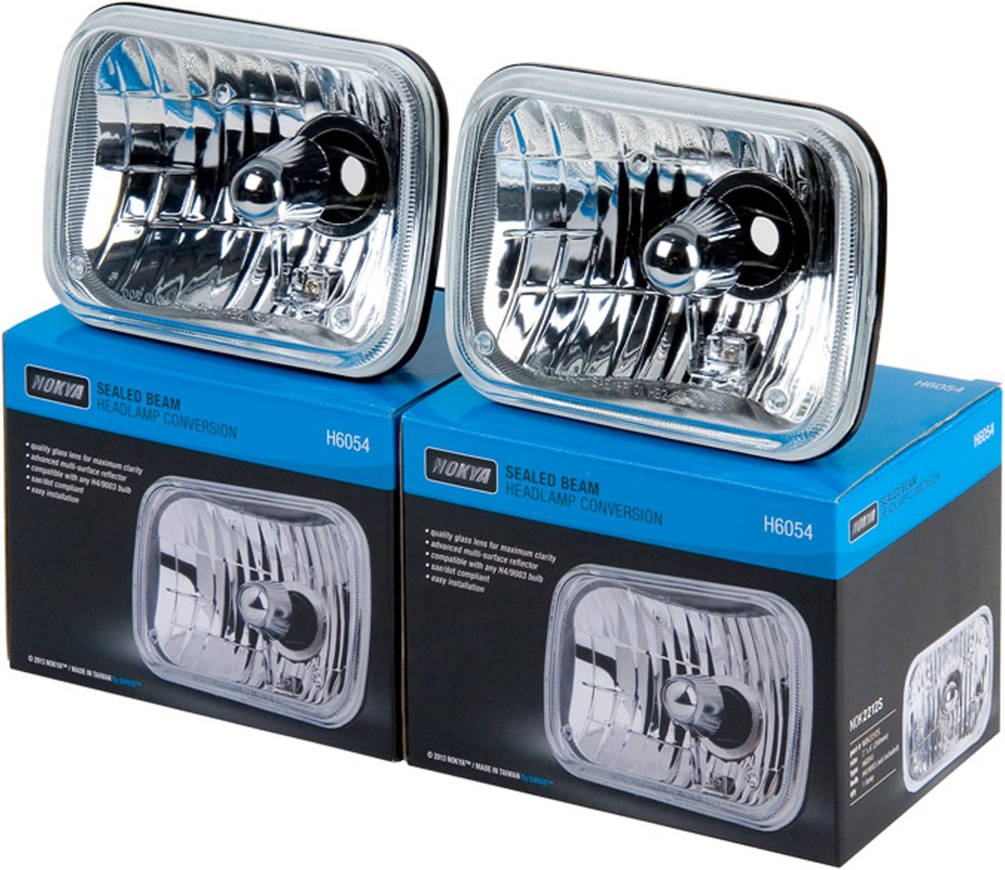 H6054 Nokya Sealed Beam Replacement Headlight 7x6" (200mm) One Pair SAE/DOT NOK2212S