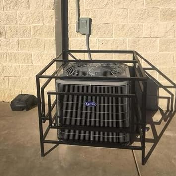 AC Guard Adjustable Security Cage Air Conditioner Cage, Adjustable Size up to 51x50x59 inch Fit All Condensers, Air Conditioner Condenser Safety Cage Kit with Top Bar & Lockset Strong and Sturdy