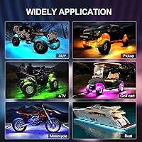 Vista 4 de YiLaie Luces LED RGB, 150 luces LED con aplicación de teléfono/control remoto, sincronización y modo de música, kit de luces de rock, luz