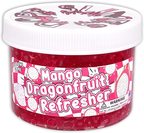 Miniatura 3 de Mango Dragonfruit Refresher (8 onzas) – Limo de cuentas de pecera – Hecho a mano en Estados Unidos – Dope Slimes Pink